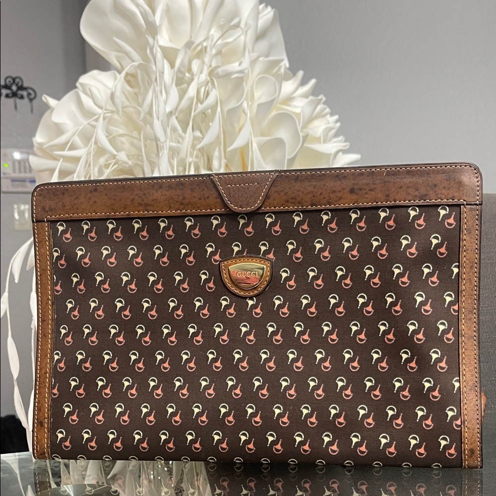 🤗 SOLD 🤗 Gucci Black and Brown Patterned Laptop Bag